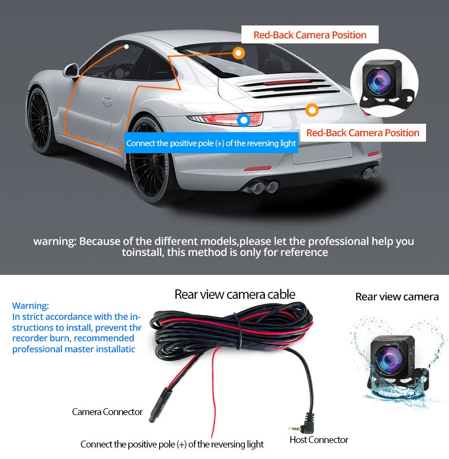 ACCEO Car Dvr 10 Inch Rear View Mirror 2.5K WIFI Dash Cam With Rear View Camera Video Recorder Registrar Dvrs Support  Bracket