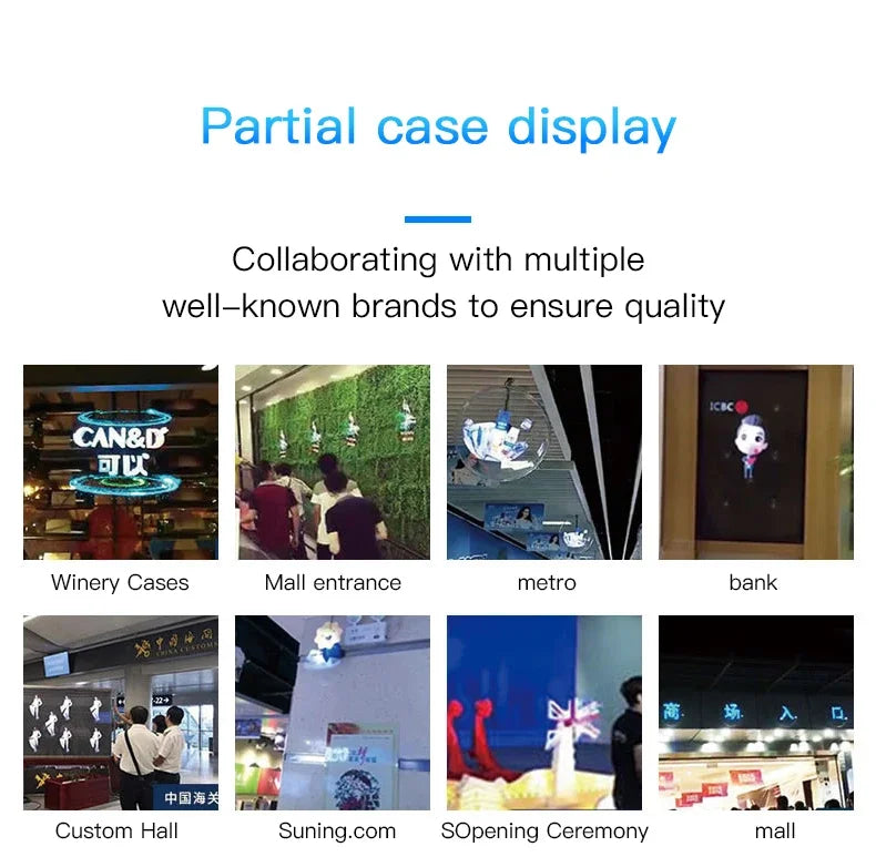 3D holographic naked eye  suspended projection advertising machine LED fan aerial imaging ultra-thin advertising machine