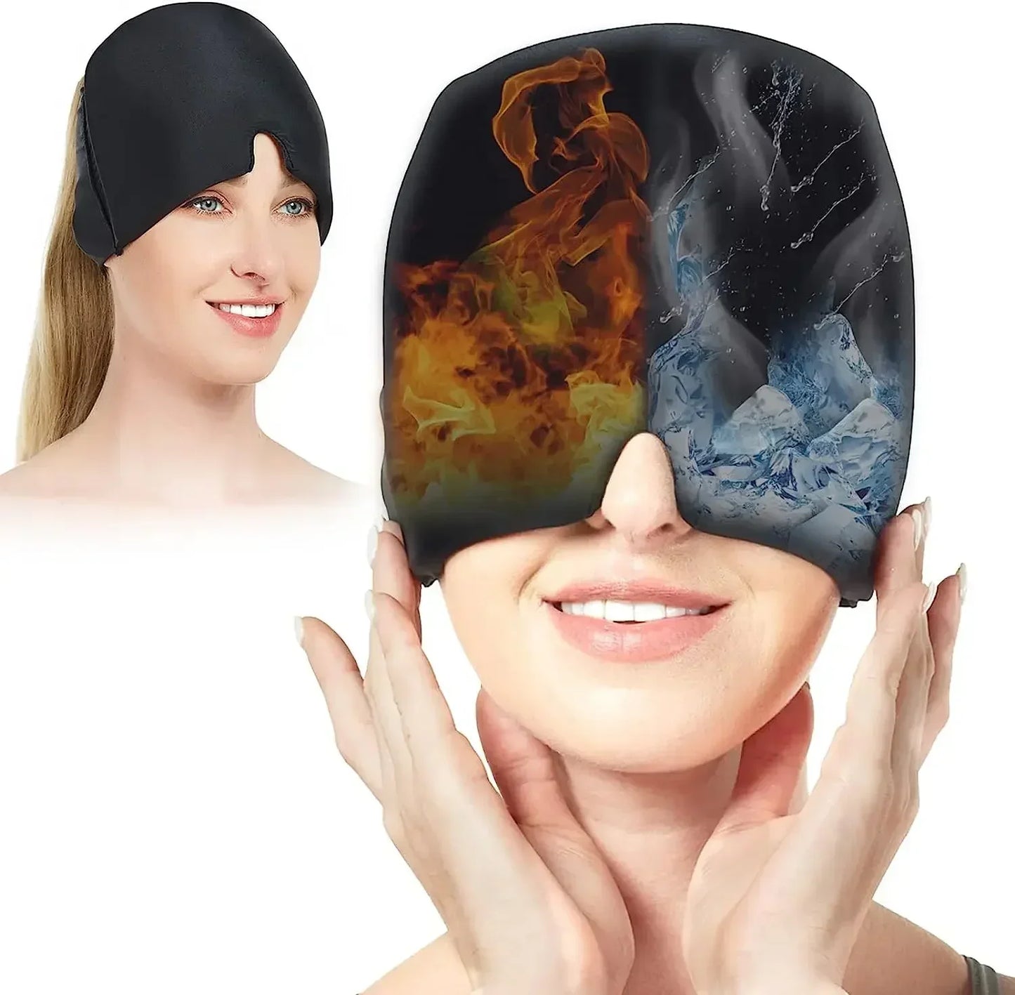 Migraine Relief Hat headache hat Gel Hot Cold Therapy Ice Cap For Relieve Pain Ice Hat Eye Mask