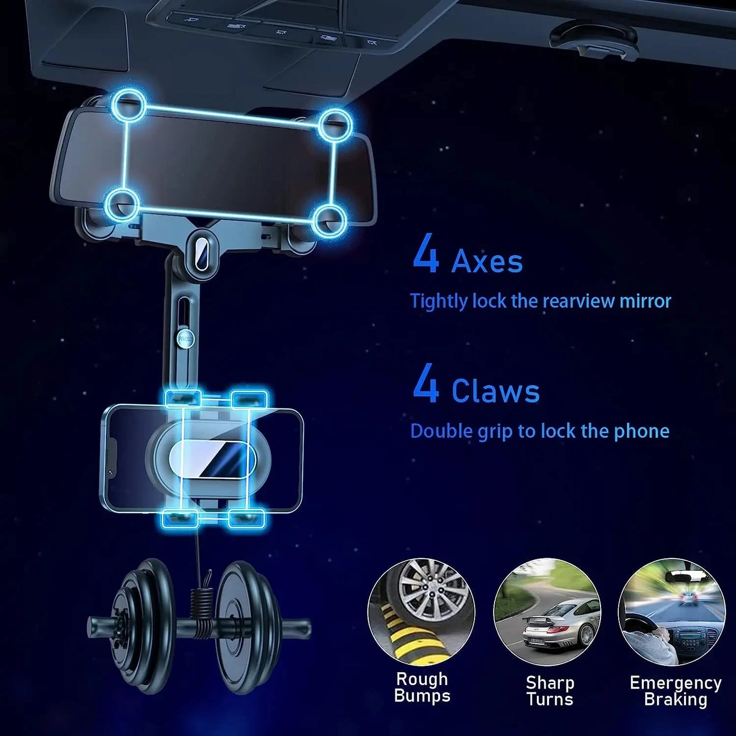 Rearview Mirror Phone Mount