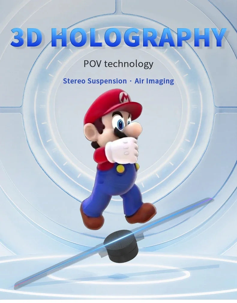 3D holographic naked eye  suspended projection advertising machine LED fan aerial imaging ultra-thin advertising machine