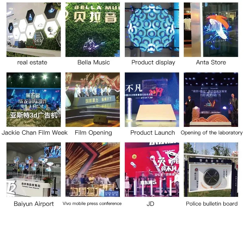 3D holographic naked eye  suspended projection advertising machine LED fan aerial imaging ultra-thin advertising machine