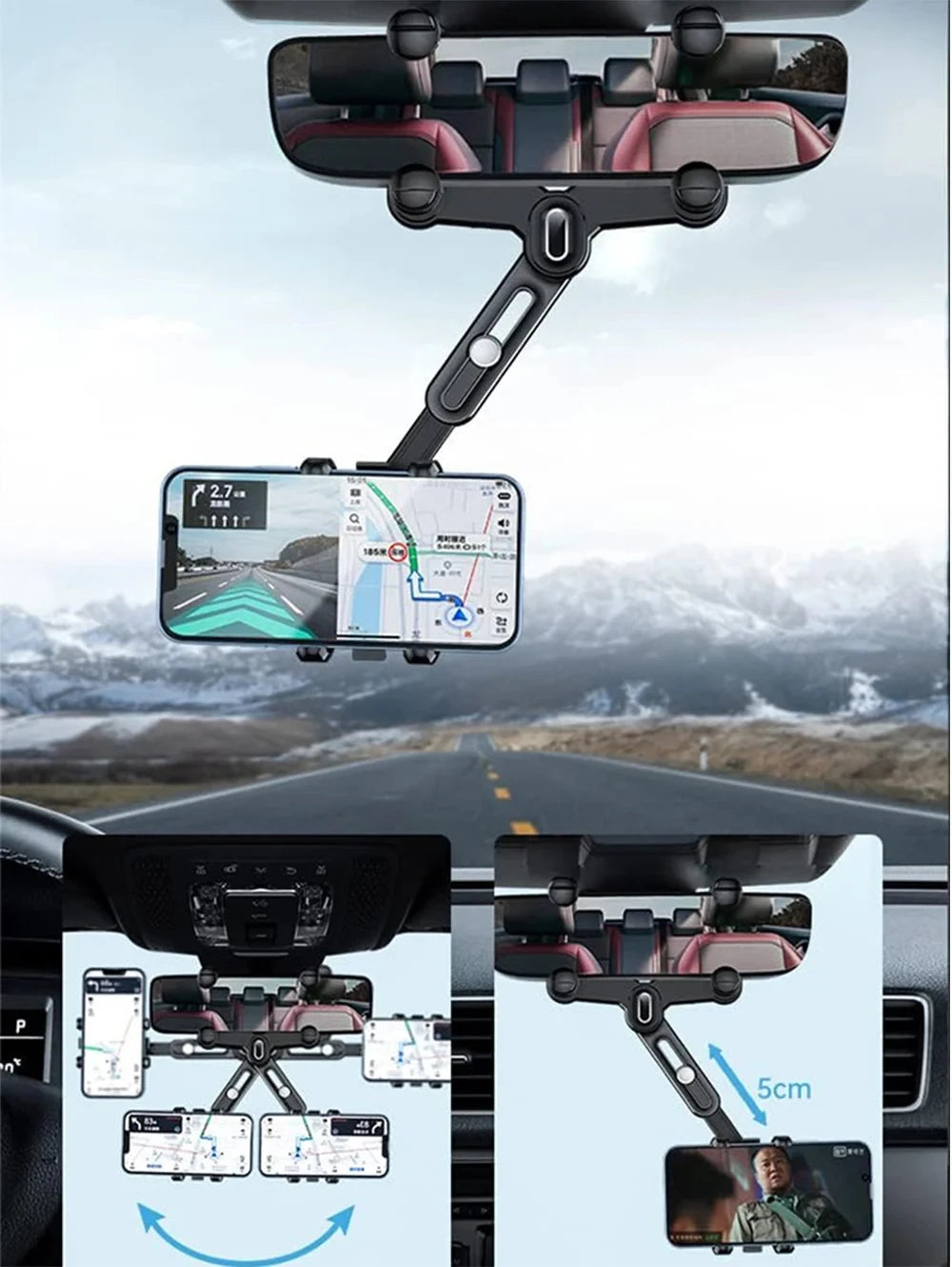 Rearview Mirror Phone Mount