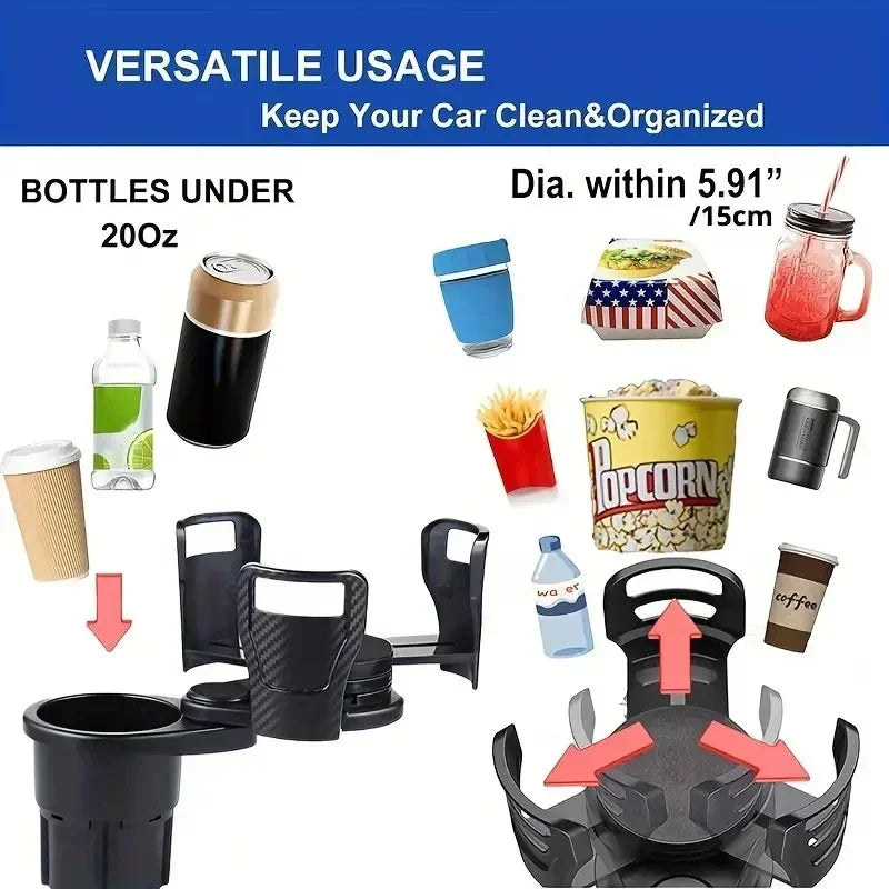 Unique Rotating Dual Car Cup Holder