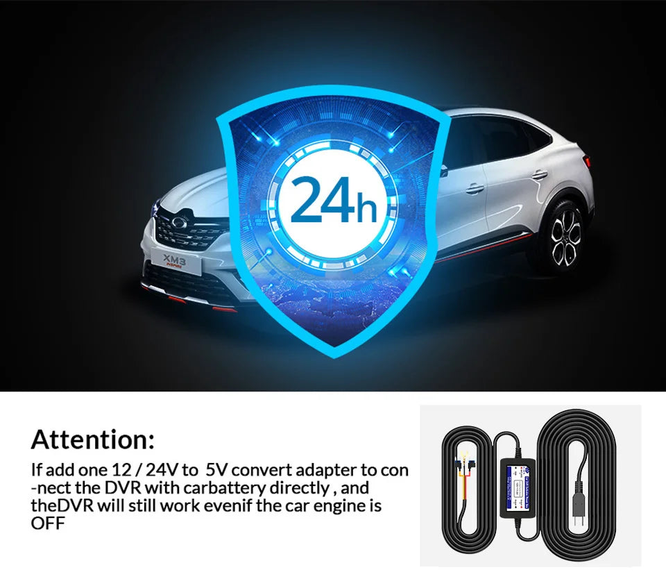 E-ACE 2.5K Mirror Camera For Car Touch Screen Video Recorder Rearview Mirror Dashcam 1440P GPS Wifi 24H Parking DVR Black Box